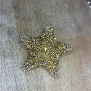 ⭐️ Gold Wire Made Ab Crystal Star Brooch